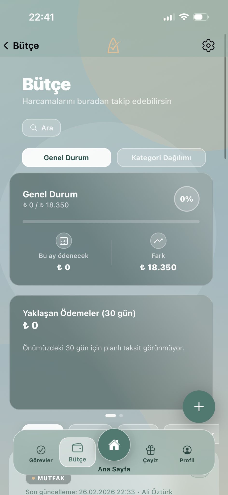 Görevler ekranı