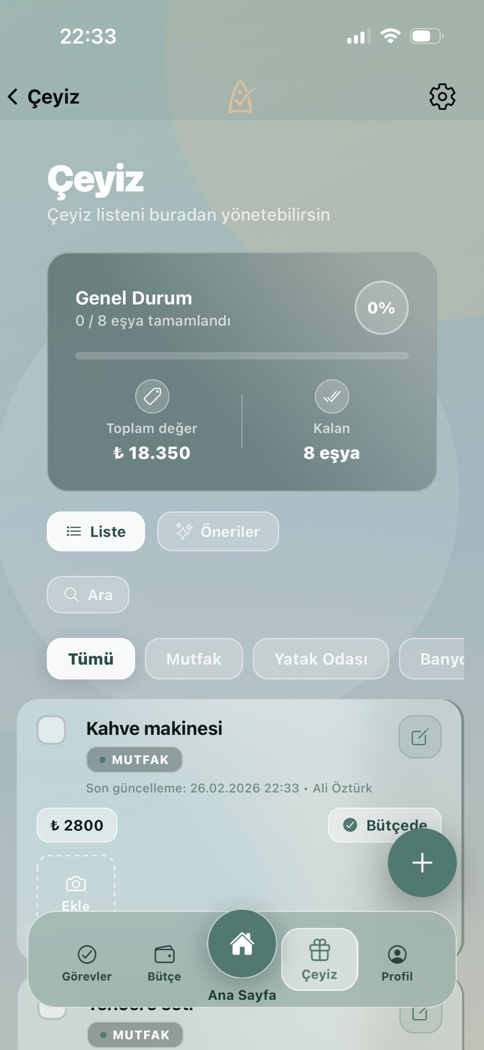 Raporlar ekranı